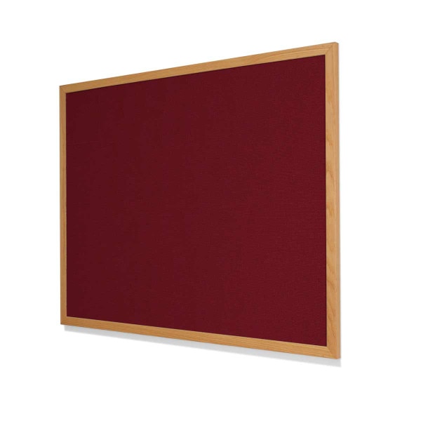 Guilford of Maine FR701 Claret Accent Cork Board with Narrow Red Oak Frame